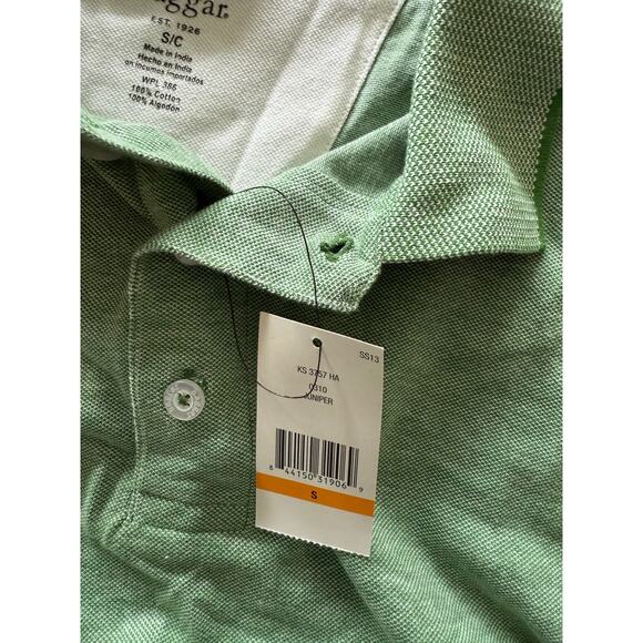 Haggar Men's Green Spread Collar Short Sleeve Button Up Polo Shirt Size S - Picture 7 of 7